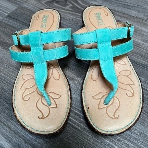 Born teal comfortable lightweight boho vacation festival beach sandals Size 7 - Picture 1 of 10